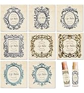 CRASPIRE 80Pcs 8 Styles Lip Balm Sticker Vintage Frame Border Self-Adhesive Homemade Lip Balm Lab...