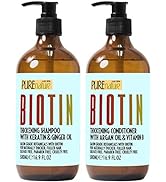 Biotin Shampoo and Conditioner Set - Sulfate Free Deep Treatment with Morrocan Argan Oil - H...