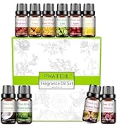PHATOIL 10Pcs Fruity Fragrance Oil Set, Coconut, Cherry, Apple, Strawberry, Mango Candle Scents f...