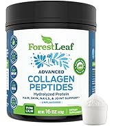 Advanced Hydrolyzed Collagen Peptides - Unflavored Protein Powder - Mixes Into Drinks and Food - ...