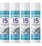 Badger Sunscreen Lip Balm SPF 15, Organic Mineral Sunscreen SPF Lip Balm with Zinc Oxide, Reef Fr...