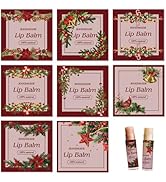 CRASPIRE 80Pcs 8 Styles Christmas Lip Balm Sticker Red Flower Wreath Homemade Skincare Products S...