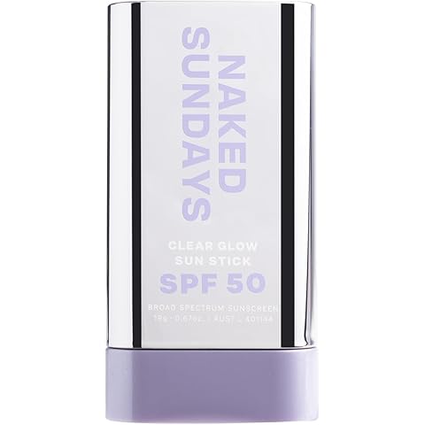 Naked Sundays SPF 50 Clear Glow Sun Stick – Invisible, Unscented Face & Body Sunscreen for All Skin Types | Broad Spectrum, Quick & Easy Application, Travel-Friendly, 19g