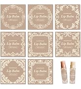 CRASPIRE 80Pcs 8 Styles Lip Balm Sticker Vintage Borders Self-Adhesive Homemade Lip Balm Labels V...