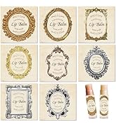 CRASPIRE 80Pcs 8 Styles Lip Balm Sticker Retro Photo Frame Self-Adhesive Homemade Lip Balm Labels...