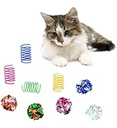 WishLotus Cat Toys for Indoor Cats, Cat Spring Toy 4Pcs and Crinkle Balls 5Pcs High Elasticity Ca...