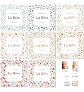 CRASPIRE 80Pcs 8 Styles Lip Balm Sticker Wreath Flower Small Floral Self-Adhesive Homemade Lip Ba...