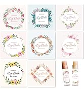 CRASPIRE 80Pcs 8 Styles Lip Balm Sticker Wreath Flower Plant Tulips Self-Adhesive Homemade Lip Ba...