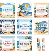 CRASPIRE 80Pcs 8 Styles Lip Balm Wraparound Sticker Summer Sea Beach Sun Coconut Tree Pattern Wat...