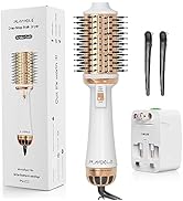 PLAVOGUE Dual Voltage Hair Dryer Brush, 100 Millions Negative Ionic Blow Dryer Brush Volumizer, O...