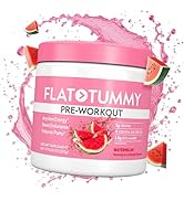 Flat Tummy Pre Workout Powder for Women – Energy, Endurance, and Muscle Support with 3g Creatine,...