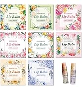 CRASPIRE 80Pcs 8 Styles Lip Balm Sticker Wreath Flower Floral Rose Daisy Self-Adhesive Homemade L...