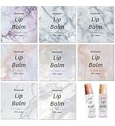 CRASPIRE 80Pcs 8 Styles Lip Balm Sticker Vintage Marbling Self-Adhesive Homemade Lip Balm Labels ...
