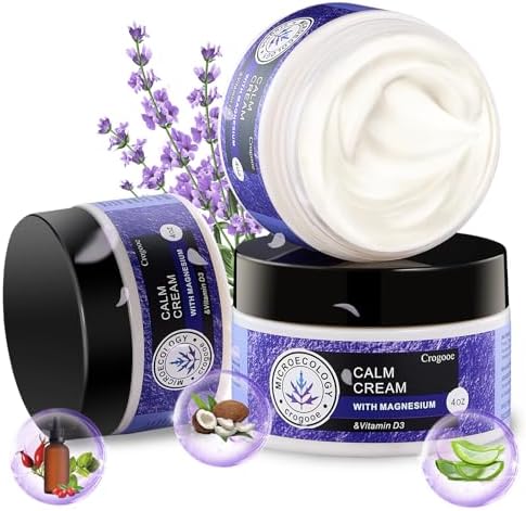 APLEFBE 2025 Updated Magnesium Cream for Sleep: Nighttime Magnesium Lotion for Pain & Leg Cramps, Muscle Relaxation, Calm, Deep Hydration, Skin Care for Kid, Men, Women (Lavender), 3PC
