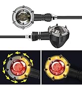 surpassme 2PCS Motorcycle Turn Signal Red/Sequence Amber LED Indicator Light Daytime Running Ligh...