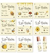 CRASPIRE 80Pcs 8 Styles Lip Balm Label Lip Gloss Stickers Paper Self Adhesive Waterproof Square Y...