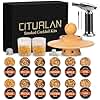 23Pcs Whiskey Smoker Kit with Torch & 6 Wood Chip Flavors,2 Whiskey Glasses, Bourbon,Cocktail Smoker Infuser Kit, Old Fashioned Drink Smoker Kit, Birthday Bourbon Whiskey Gifts for Men,Father,Husband