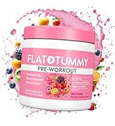 Flat Tummy Pre Workout Powder for Women – Energy, Endurance, and Muscle Support with 3g Creatine,...