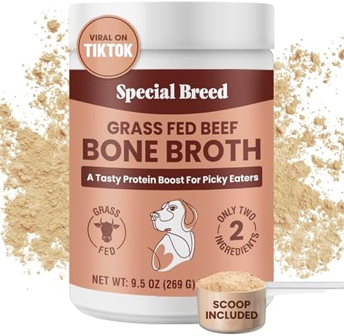 Special Breed Bone Broth Powder for Dogs and Cats - Dog and Cat Food Topper, Grass Fed Beef Broth Supplement, 9.5 oz