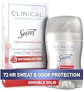 Secret Clinical Strength Antiperspirant Deodorant for Women, 3X Stress Protection, 72hr Sweat & O...