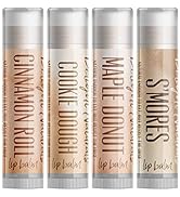 Delight Naturals Awfully Sweet Lip Balm Gift Set - Cinnamon Roll, Cookie Dough, Maple Donut, and ...