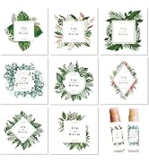 CRASPIRE 80Pcs 8 Styles Labels for Lip Balm Coated Paper Paster Tropical Plants Square Tubes Lip ...