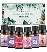 Sedbuwza Essential Oils Gift Set - 6 Pack Organic Floral Diffuser Oil for Home Care, Candle Makin...