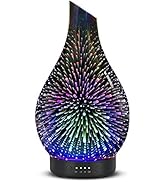 Essential Oil Diffuser Aromatherapy Diffuser- 120 ml Glass Ultrasonic Cool Mist Oil Diffuser, Whi...