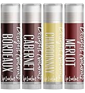 Delight Naturals Wine Cellar Lip Balm Gift Set - Set of Four - Cabernet Sauvignon, Merlot, Bordea...