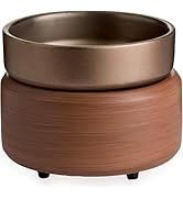CANDLE WARMERS ETC 2-in-1 Candle and Fragrance Warmer for Candles & Wax Melts (Bronze/Walnut) – S...