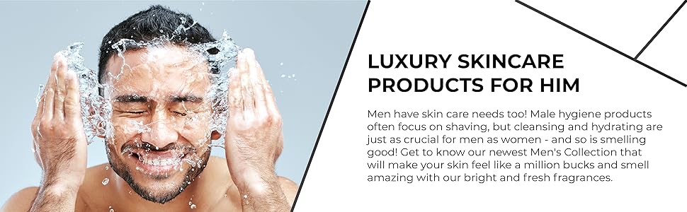 luxury skincare products for men man scents moisturizing facial body care