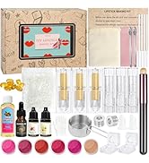 JUYRLE Lipstick Making Kit- 47Pcs DIY Matte Velvet Lipstick Set, Lip Gloss Kit, Make Your Own Lip...