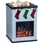 CANDLE WARMERS ETC. Fireplace Illumination Fragrance Warmer- Light-Up Warmer for Warming Scented ...