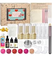 JUYRLE Lipstick Making Kit- 47Pcs DIY Matte Velvet Lipstick Set, Lip Gloss Kit, Make Your Own Lip...