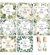 CRASPIRE 80Pcs 8 Styles Lip Balm Sticker Lip Gloss Labels Paper Self Adhesive Waterproof Green Pl...