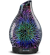 JOYOLO 120ML Essential Oil Diffuser, 3D Glass Aromatherapy Diffuser with Auto Shut-Off and 7 Colo...