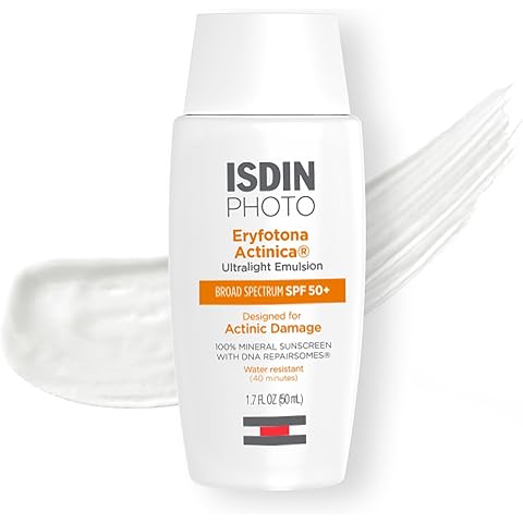 ISDIN Eryfotona Actinica Zinc Oxide and 100% Mineral Sunscreen Broad Spectrum SPF 50+, No White Cast, Suitable for Sensitive Skin
