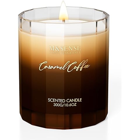 Caramel Coffee Candle for Home Scented, 10.6oz 60 Hours Burn Natural Soy Long Lasti...