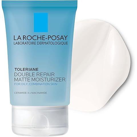 La Roche-Posay Toleriane Double Repair Matte Face Moisturizer, Daily Moisturizer For Oily Skin With Ceramide And Niacinamide For All Skin Tones, Oil Free, Non-Comedogenic, Available with SPF 30