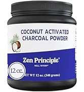 Zen Principle 12 Oz. Coconut Activated Charcoal Powder. Whitens Teeth, Rejuvenates Skin and Hair,...