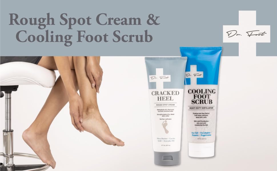 Dr Foot Rough Spot Cream and Cooling Foot Scrub