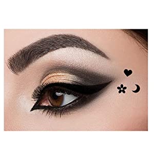 evpct 4 in 1 Flowers Heart Moon Star Shapes Face Stamps & Eyeliner Set