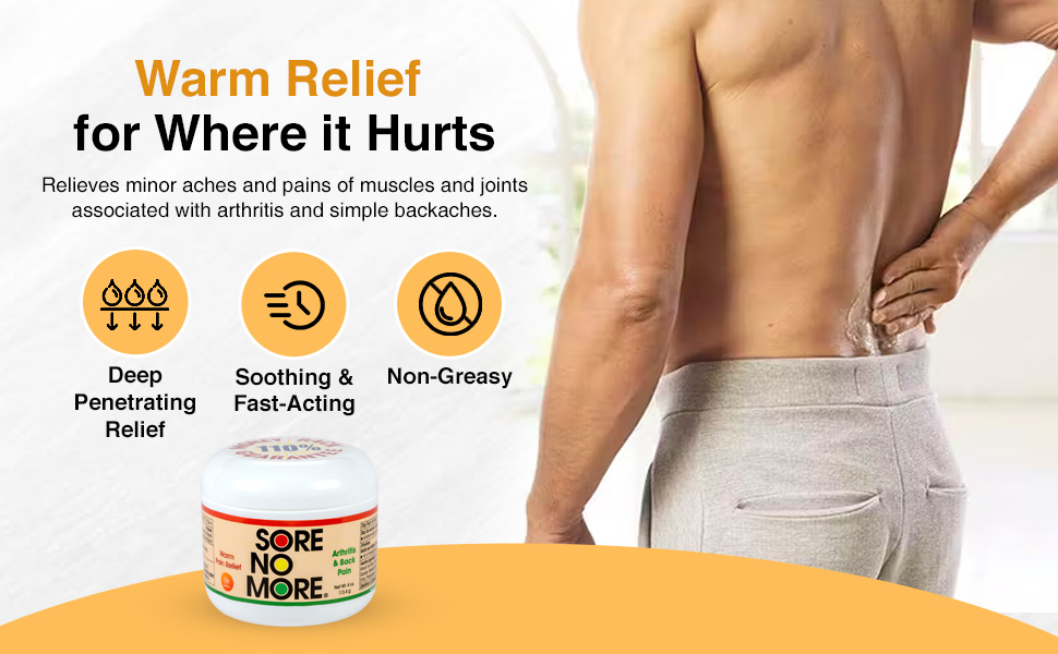 rubbing our pain relief product on back
