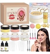 JUYRLE Sugar Lip Scrub Making Kit- 35Pcs Make Your Own Sugar Lip Scrub with Shea Butter, Almond O...
