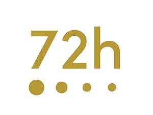 72 hours protection golden stamp on white background