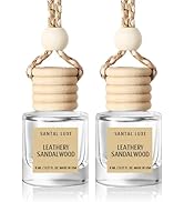 Car Air Freshener Hanging 2 Pack, Leathery Sandalwood Essential Oil Diffuser, Car Air Fresheners ...