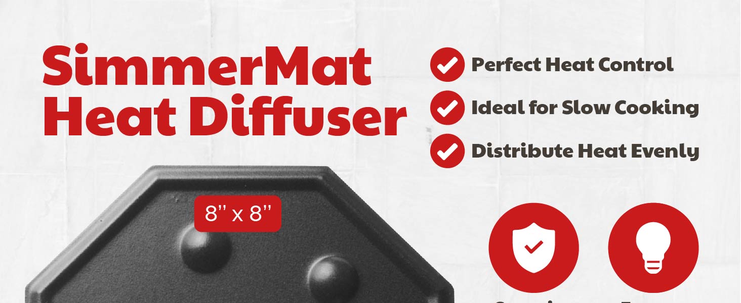 Compact space-saving heat diffuser for gas stove protects cookware for long, slow diffuser cooking