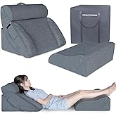 KingPavonini 4PCS Bed Wedge Pillow Post Surgery, Orthopaedic Sleeping Wedge Pillow Set for Neck, Back and Leg Pain Relief, Ac