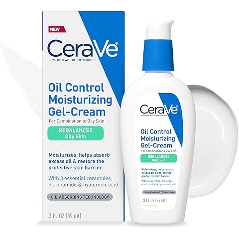 CeraVe Oil Control Moisturizing Gel-Cream, Face Moisturizer for Oily Skin, Niacinamide, Hyaluronic Acid & Oil Absorbing Technology To Rebalance Oily Skin, Non-Comedogenic, Fragrance Free & Oil-Free