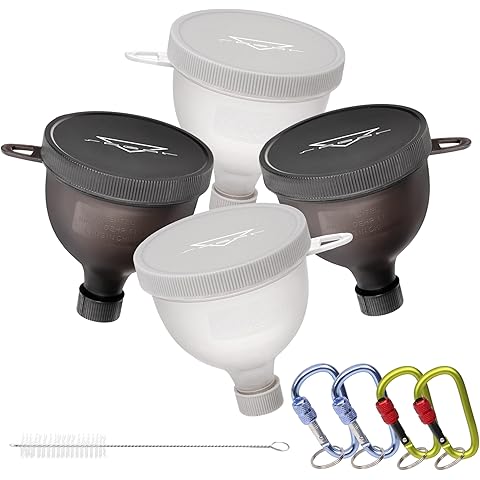 Protein Powder Funnel Set - Protein Powder Travel Container to Go with Carabiners &...